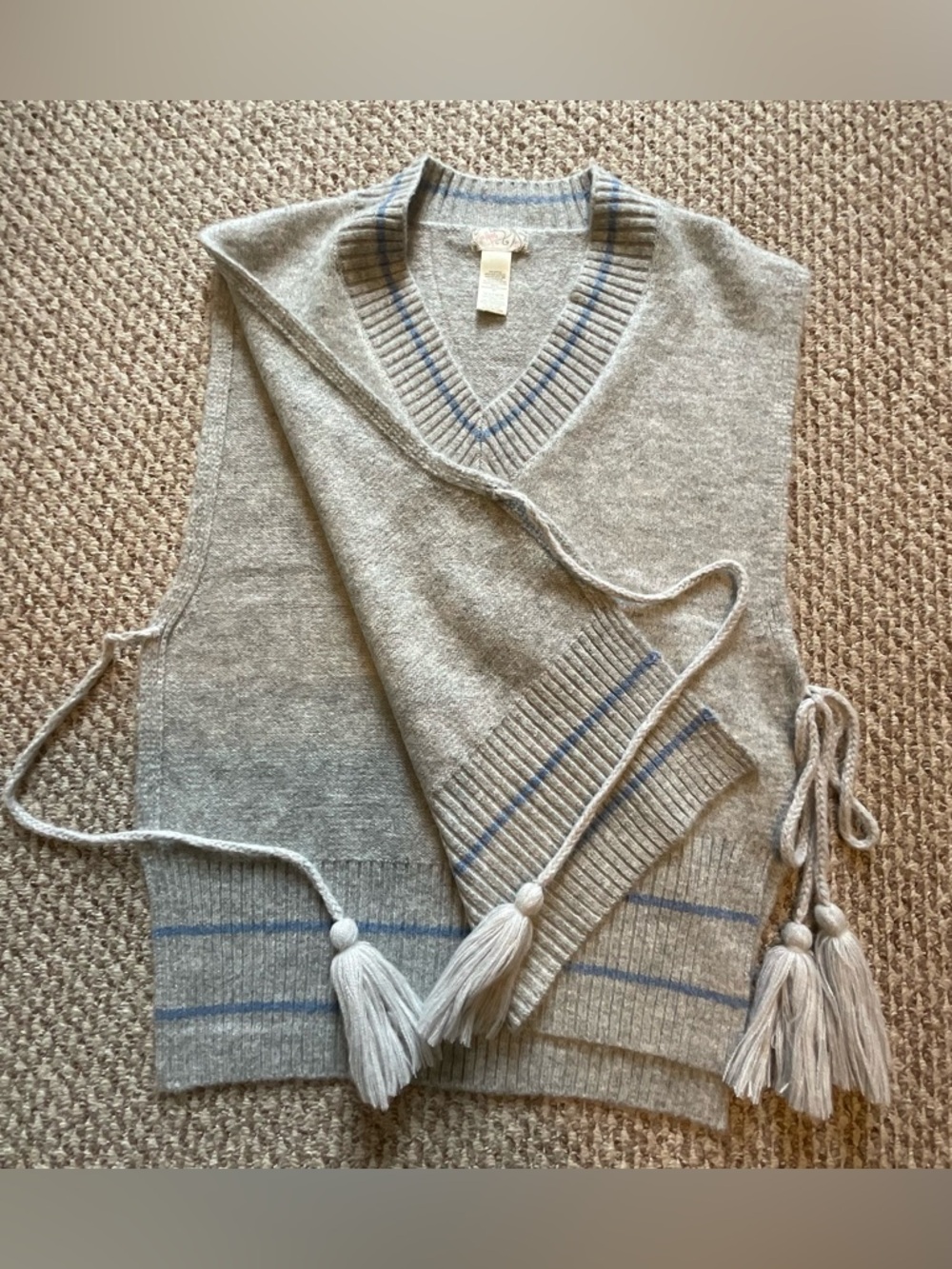 NWOT - FREE PEOPLE All Star Stripe Poncho/Vest - One Size Fits Most - Picture 5 of 13